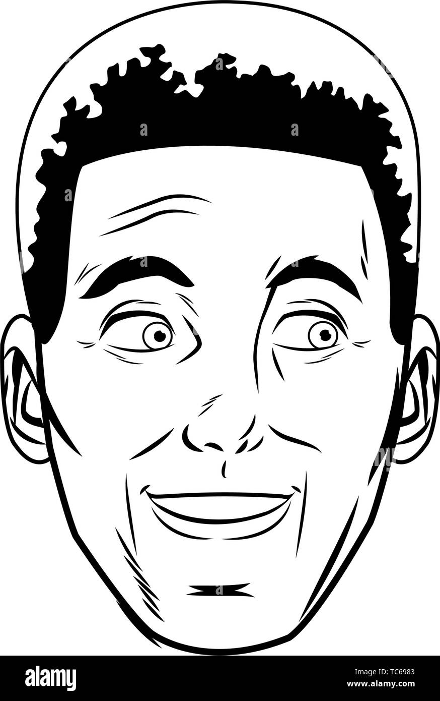 man face avatar profile picture black and white Stock Vector Image