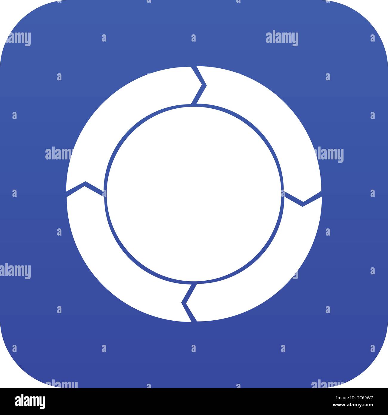 Diagram pie chart with arrows icon digital blue Stock Vector Image ...