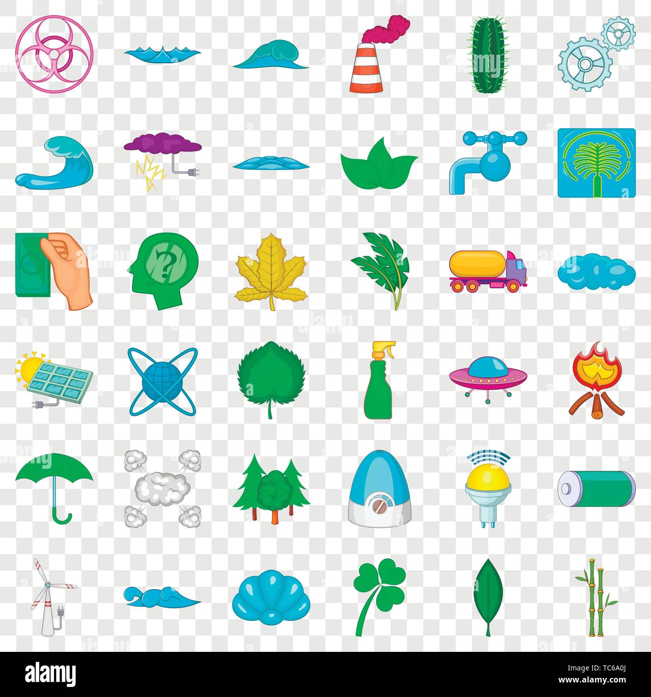 Organic icons set, cartoon style Stock Vector Image & Art - Alamy