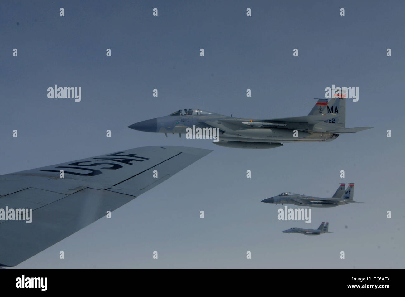 Three U S Air Force F 15 Eagles From 104th Fighter Wing Barnes