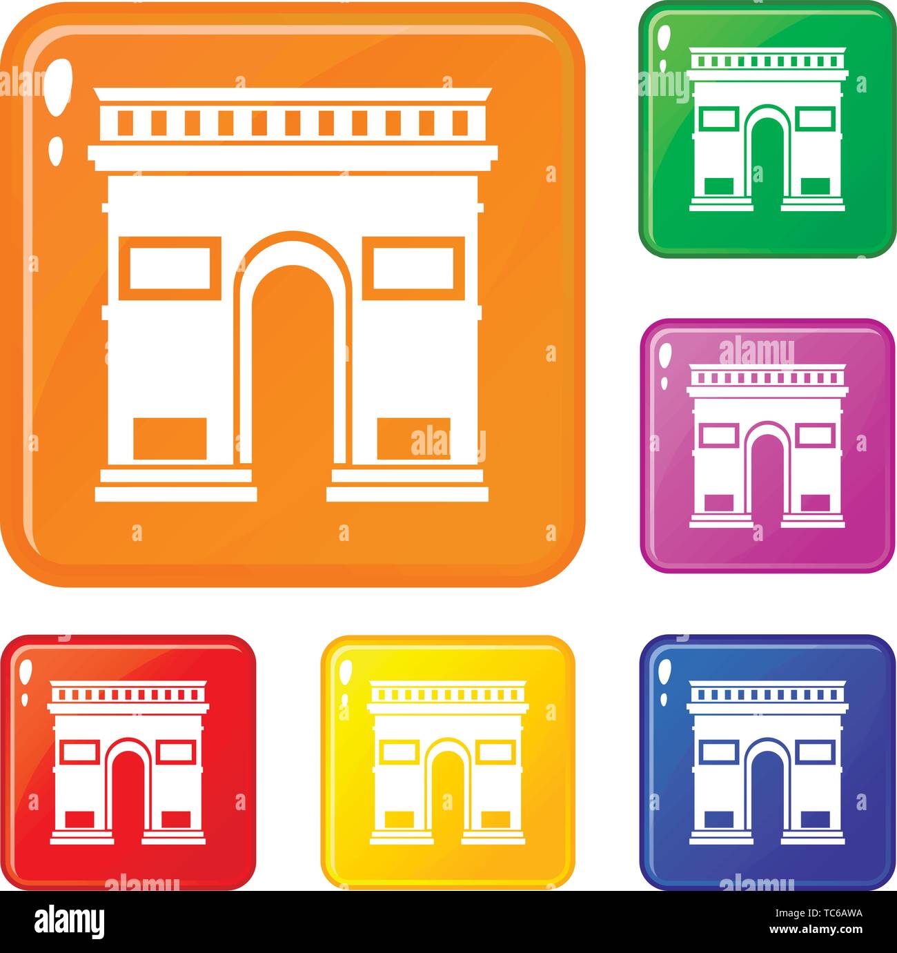 Triumphal arch icons set vector color Stock Vector Image & Art - Alamy