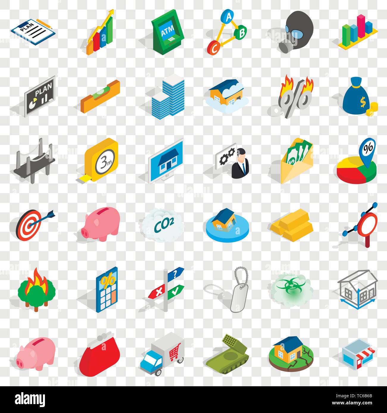 Feedback icons set, isometric style Stock Vector