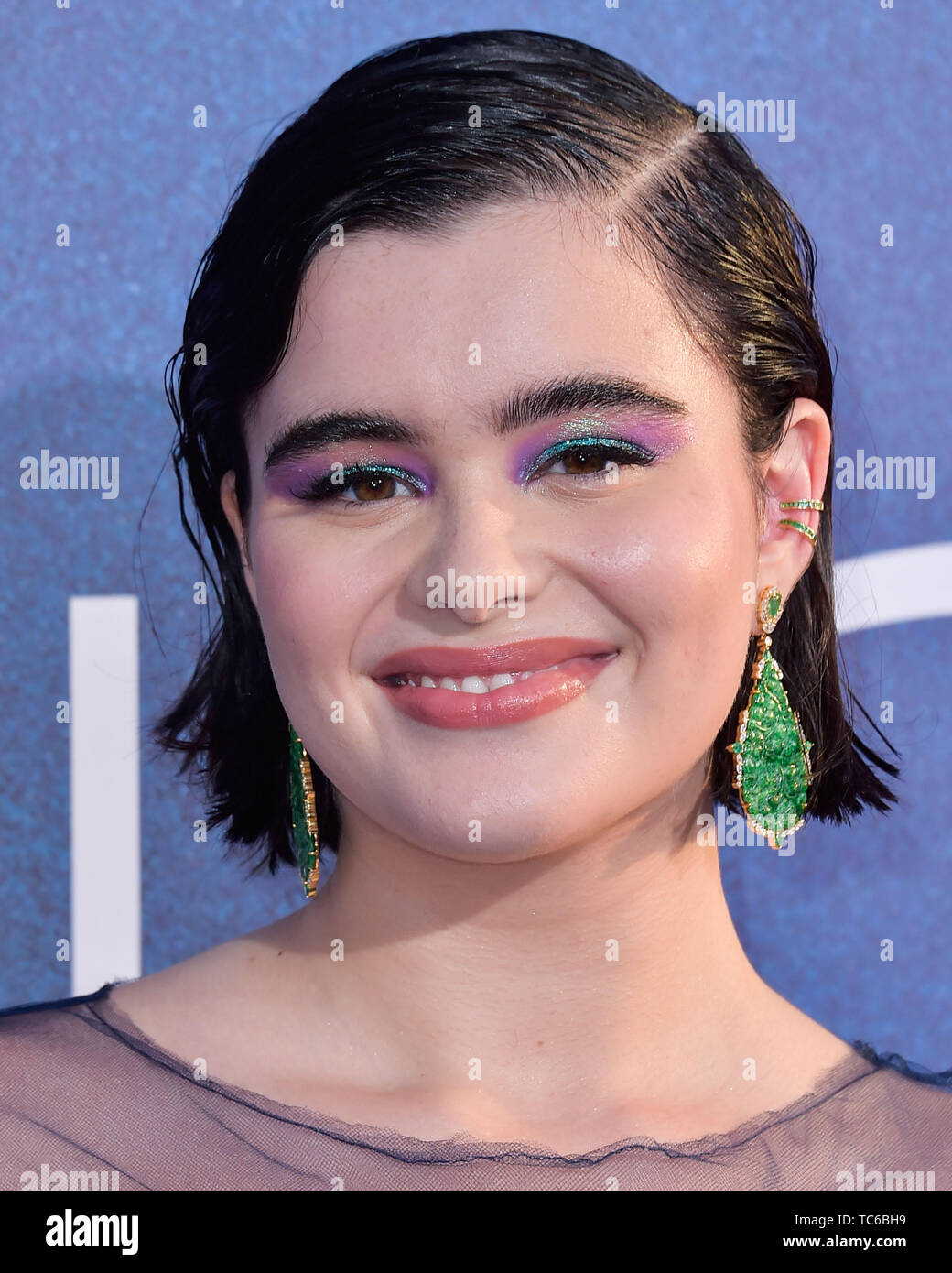 Hollywood, United States. 04th June, 2019. HOLLYWOOD, LOS ANGELES,  CALIFORNIA, USA - JUNE 04: Actress Barbie Ferreira wearing a Louiza  Babouryan dress, Gucci shoes, Narcisa Pheres earrings, a Borgioni ear cuff,  and