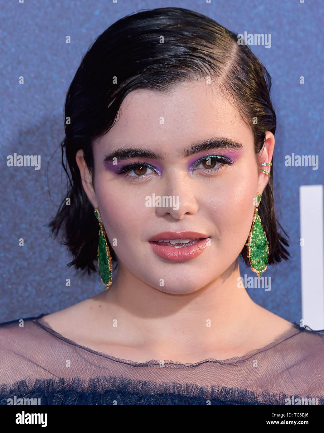 Hollywood, United States. 04th June, 2019. HOLLYWOOD, LOS ANGELES,  CALIFORNIA, USA - JUNE 04: Actress Barbie Ferreira wearing a Louiza  Babouryan dress, Gucci shoes, Narcisa Pheres earrings, a Borgioni ear cuff,  and
