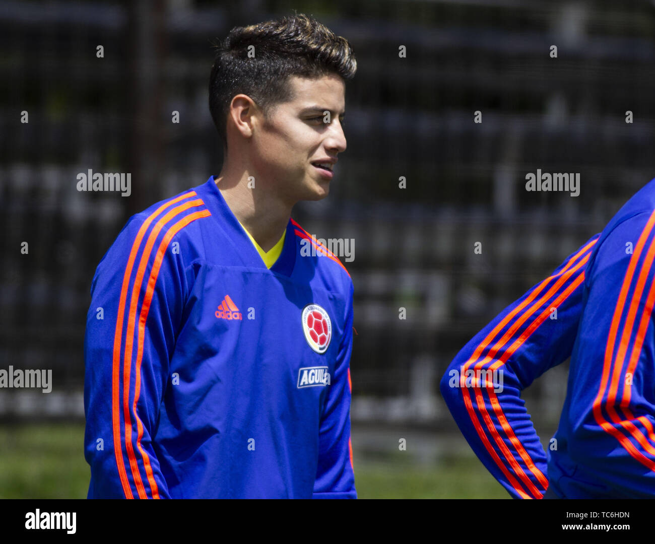 The player James Rodriguez trains with the Colombian team before traveling to Brazil for the Copa America 2019 tournament. 4th June, 2019. Credit: Daniel Garzon Herazo/ZUMA Wire/Alamy Live News Stock Photo