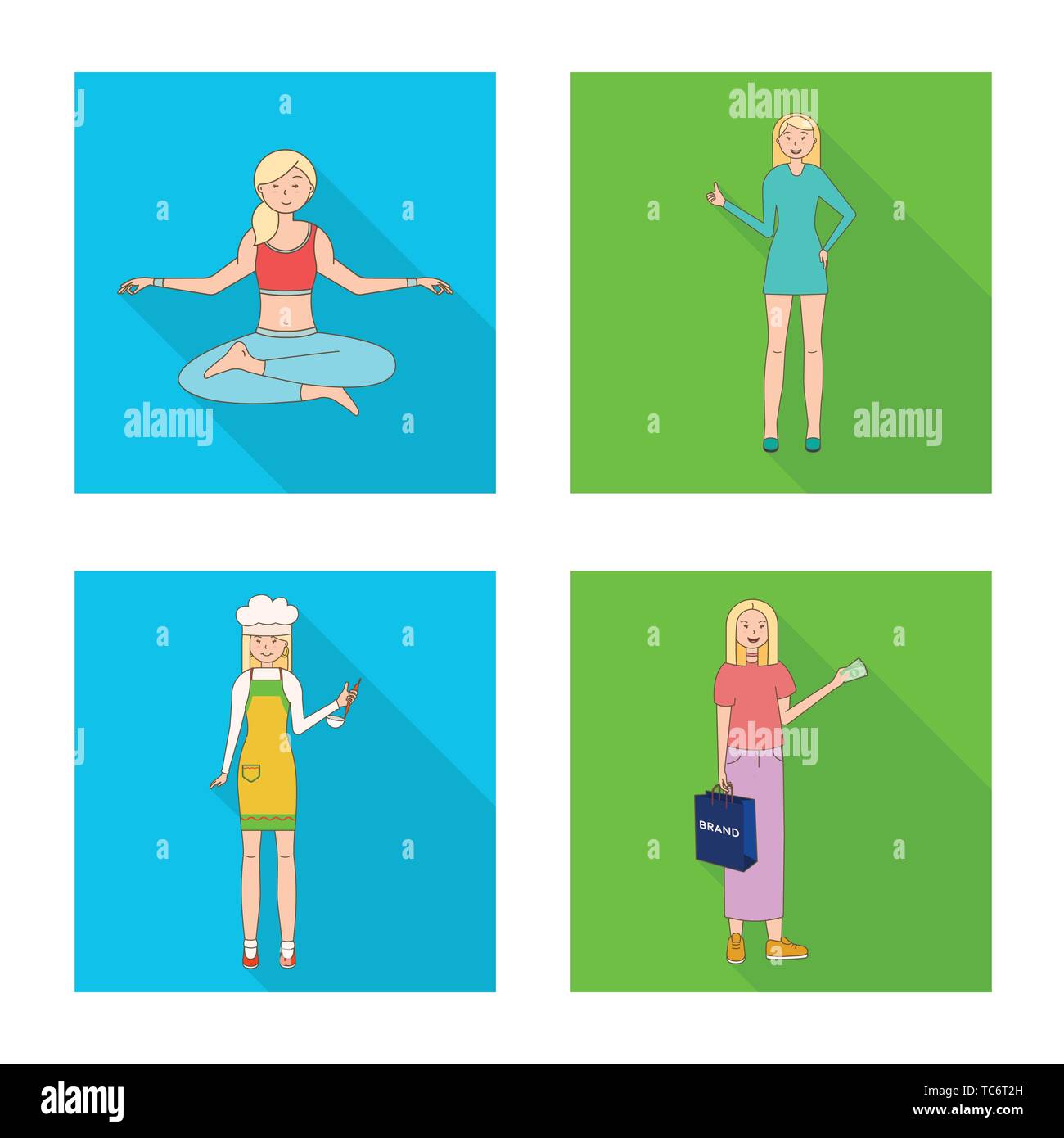Vector design of woman and body icon. Collection of woman and style ...