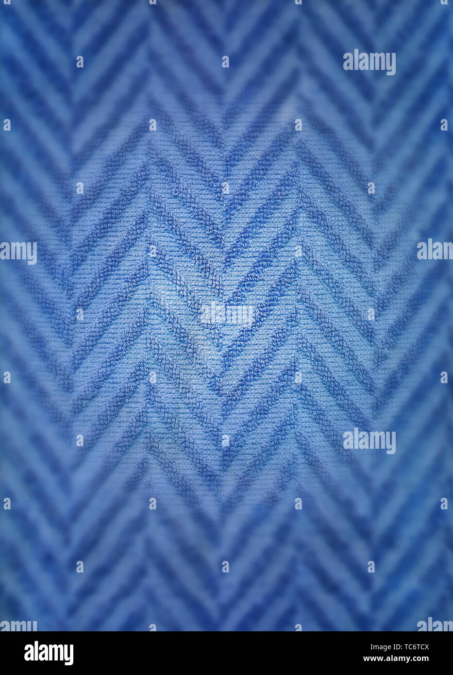 Structure of a blue towel, Struktur eines blauen Handtuchs Stock Photo