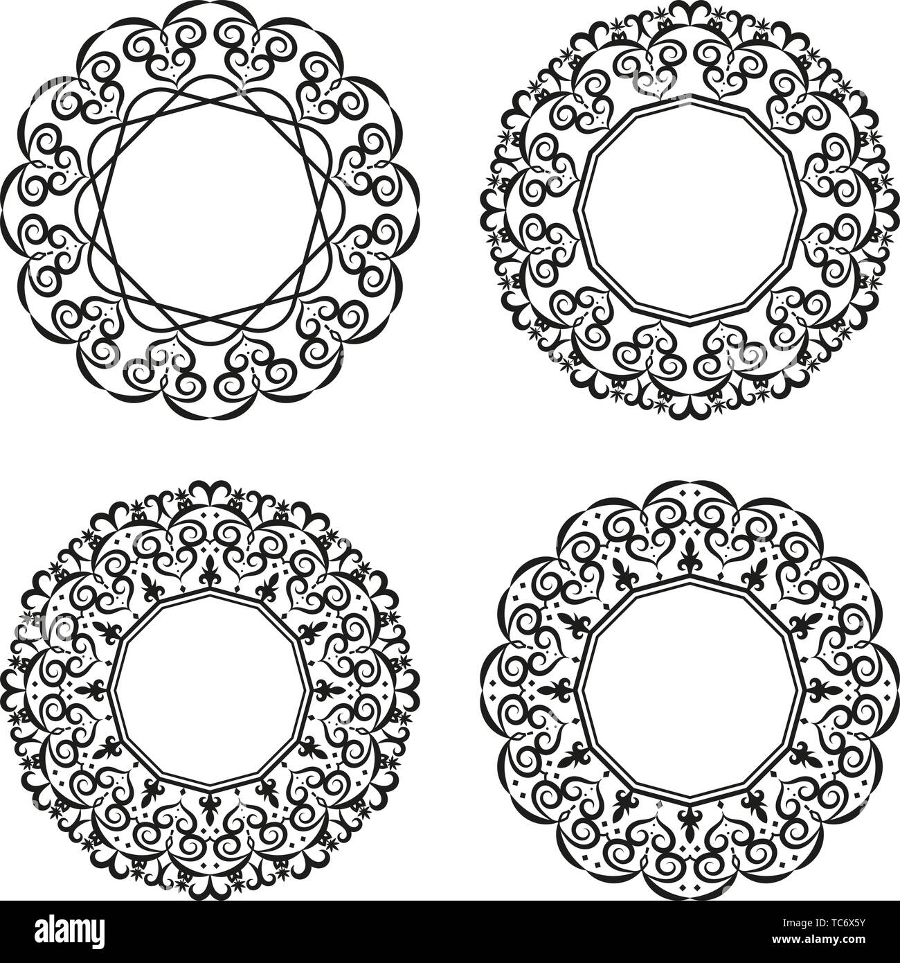 Mandala or patterned frame vector illustration Stock Vector
