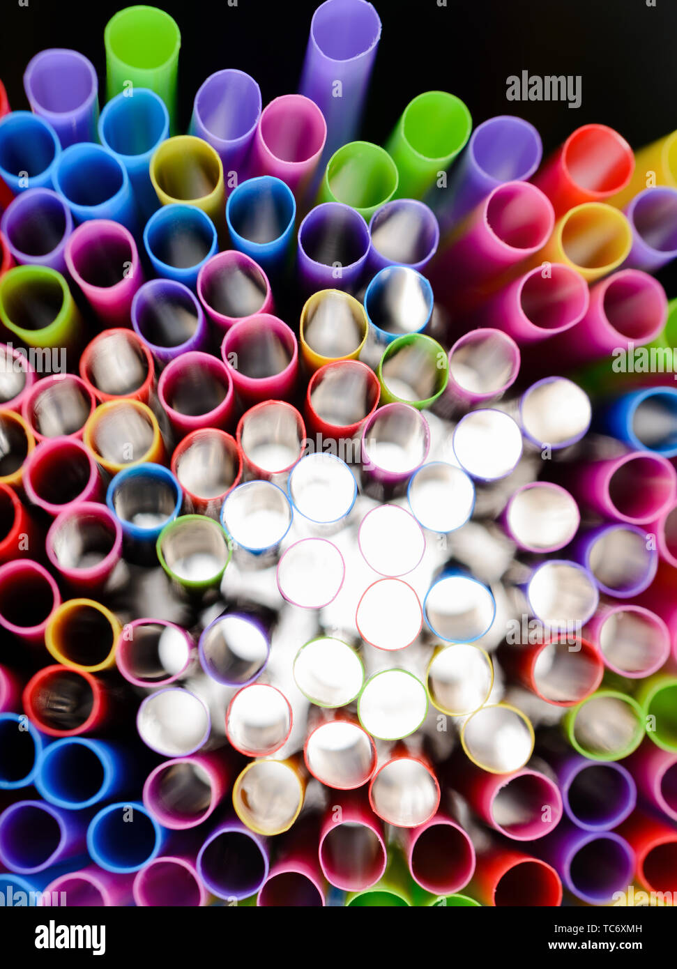 Colored plastics plastic drinking straw Stock Photo
