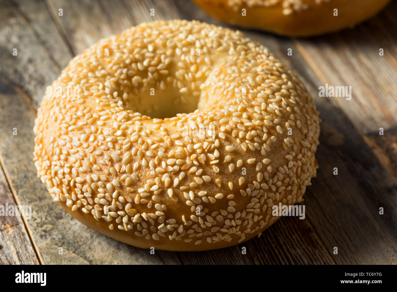 Homemade Sesame Seed Bagels Ready to Eat Stock Photo Alamy