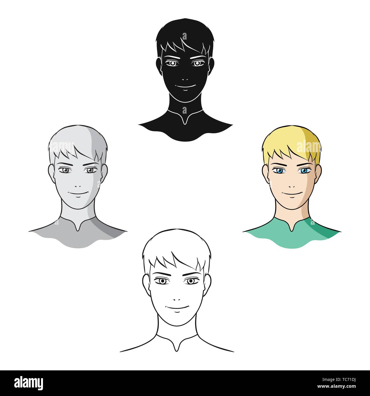 Avatar Men With White Hair Avatar And Face Single Icon In Cartoon