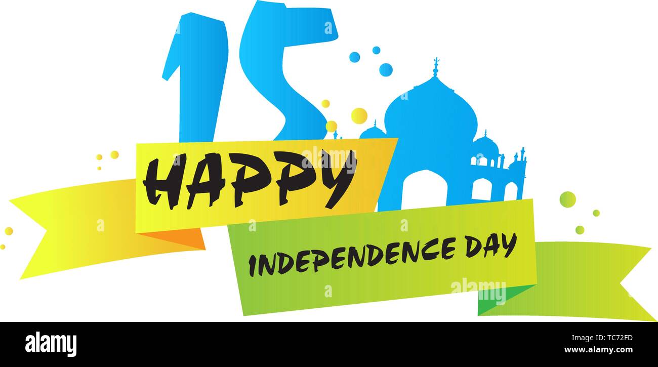 Banner of an India independence day with Taj Mahal image - Vector Stock ...