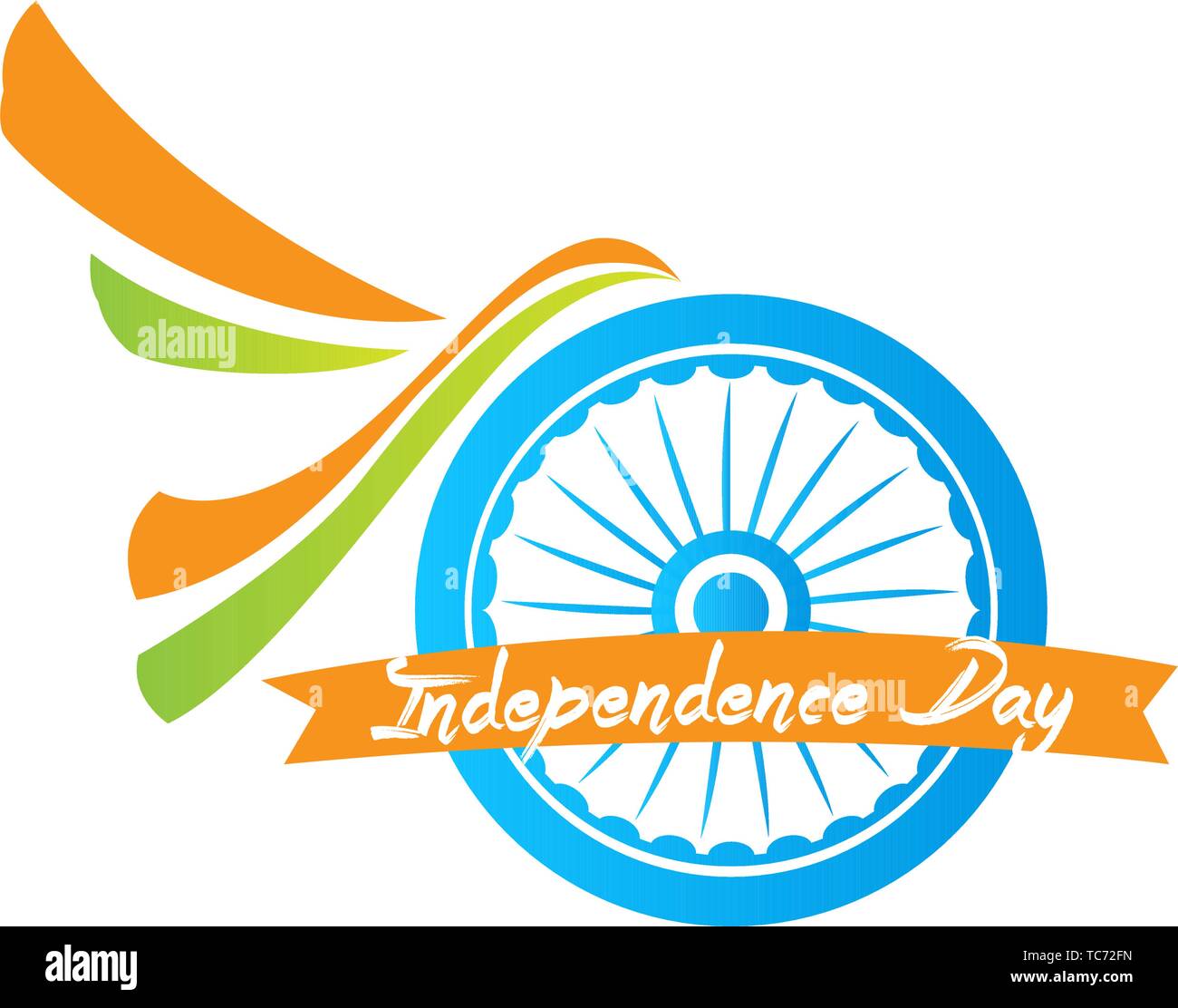 Banner of an India independence day with a Ashoka Chakra image Vector