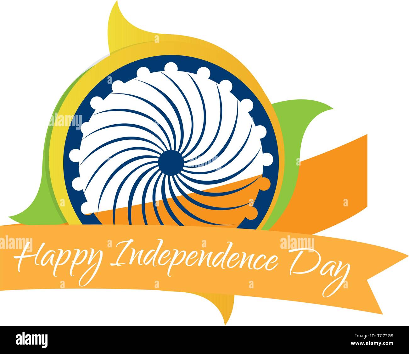 Banner of an India independence day with a Ashoka Chakra image - Vector Stock Vector