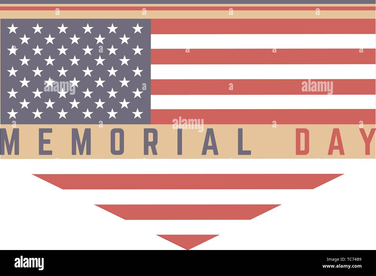 Memorial day banner. Flag of United states - Vector Stock Vector Image ...