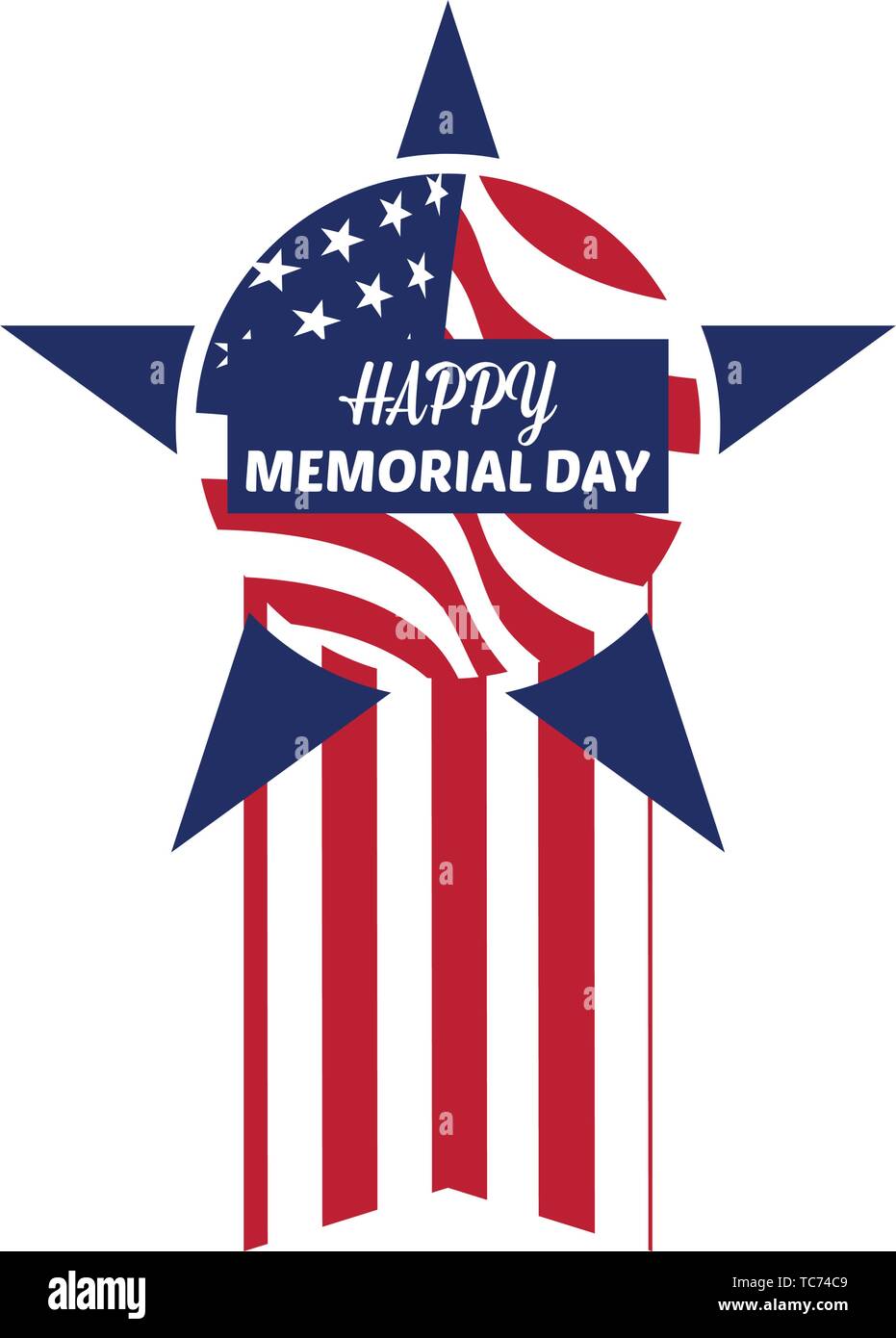 Memorial day banner. Flag of United states - Vector Stock Vector Image ...