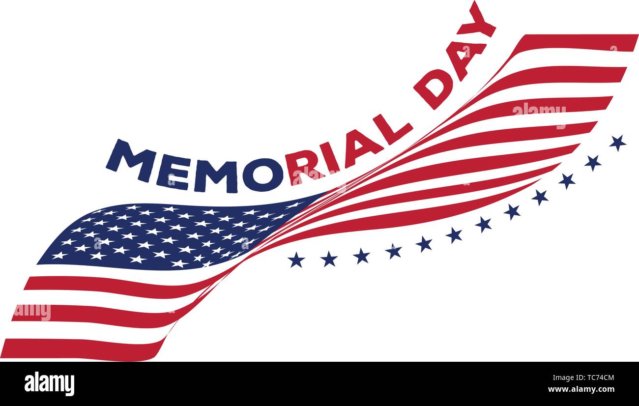 Memorial day banner. Flag of United states - Vector Stock Vector Image ...