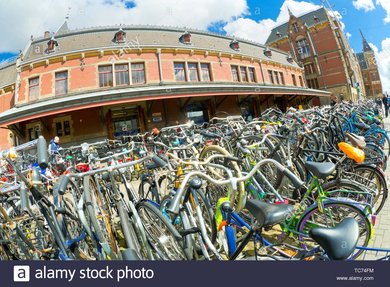 Bike Parking Central Station Amsterdam Stock Photos & Bike Parking