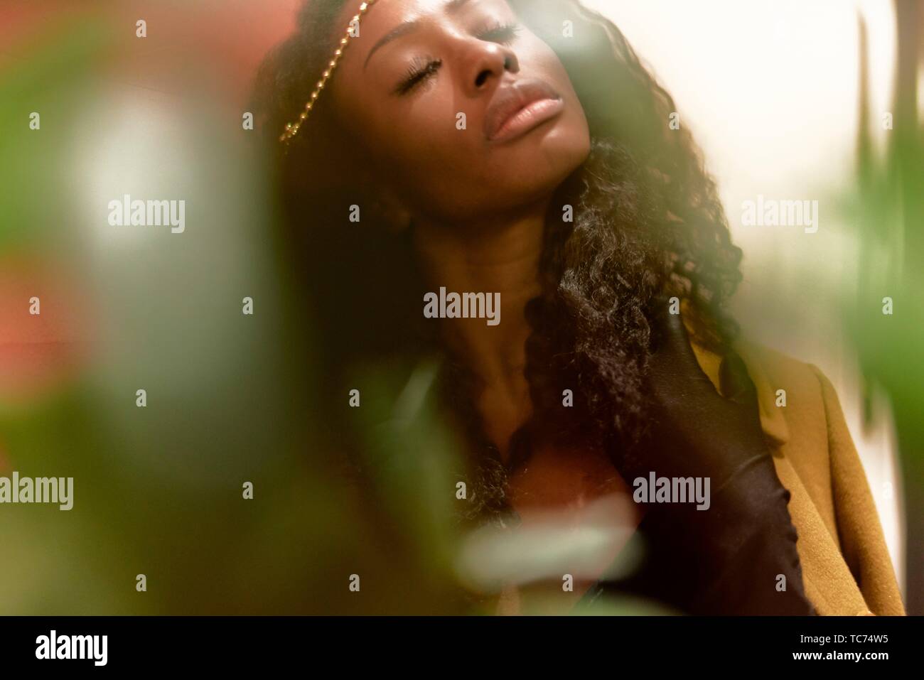woman, in Munich, Germany. Stock Photo