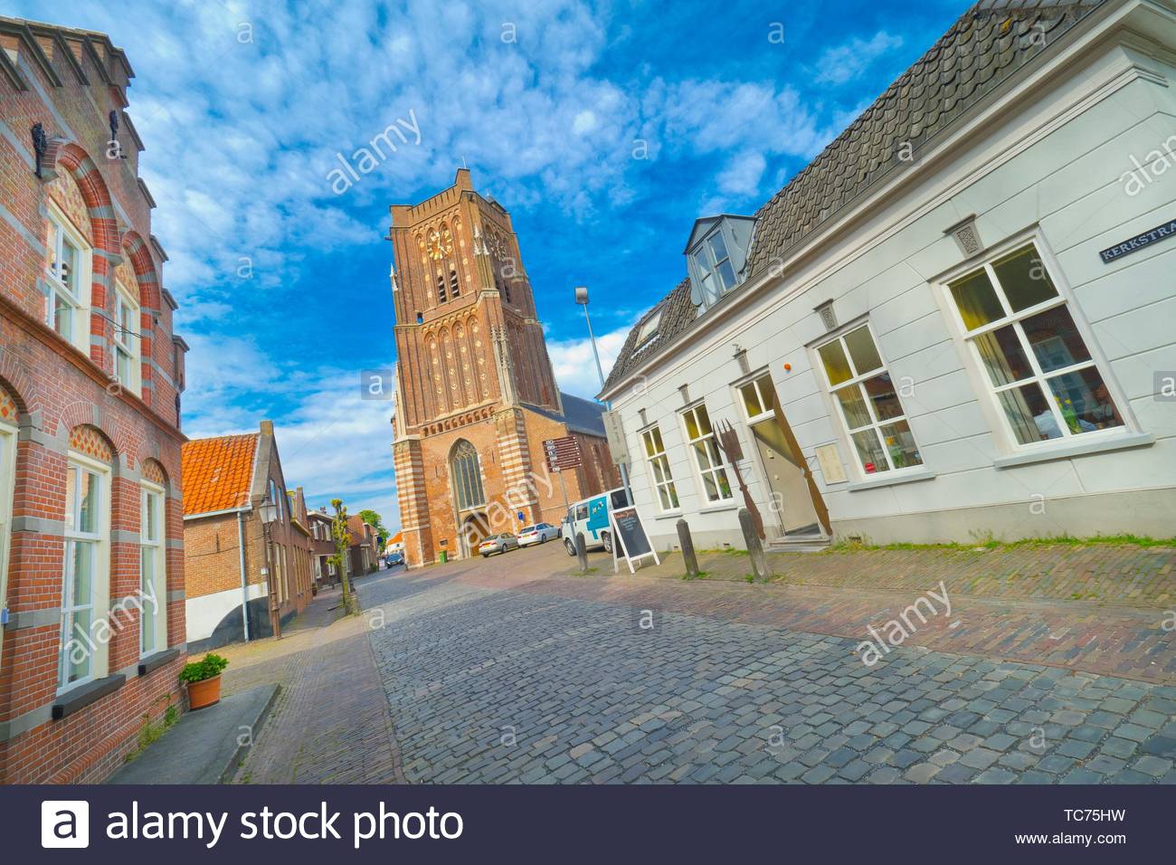 Street Scene St Martins Church Woudrichem Noord Brabant - 