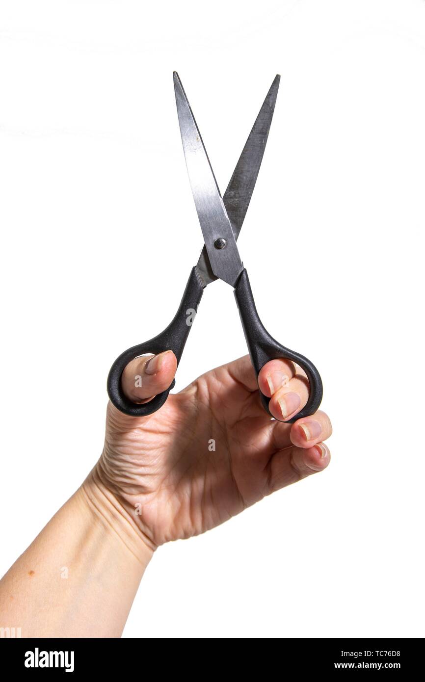 Scissors In The Left Hand Stock Photo - Download Image Now - Left Handed,  Scissors, Child - iStock