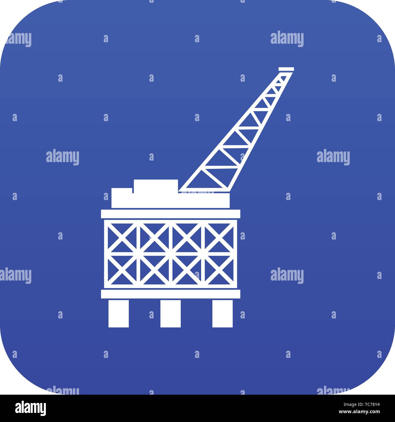 Oil platform icon digital blue Stock Vector