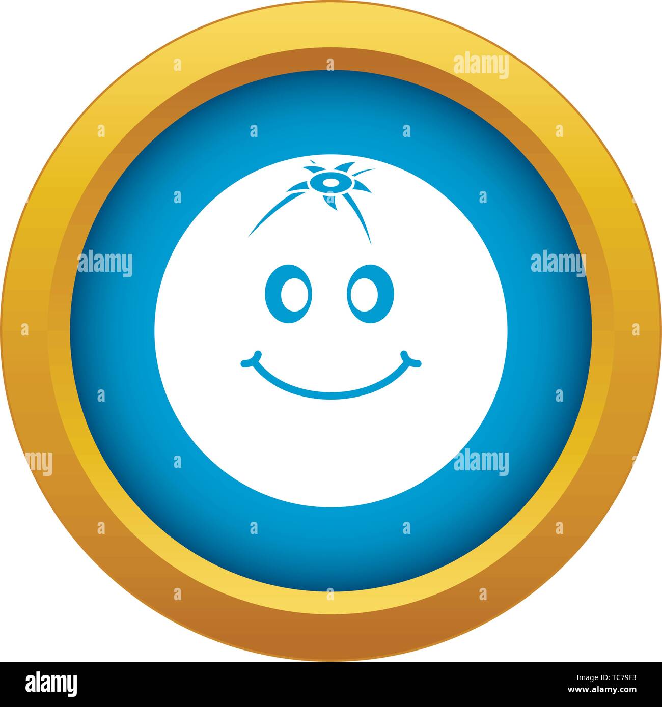 Smiling fruit icon blue vector isolated Stock Vector Image & Art - Alamy
