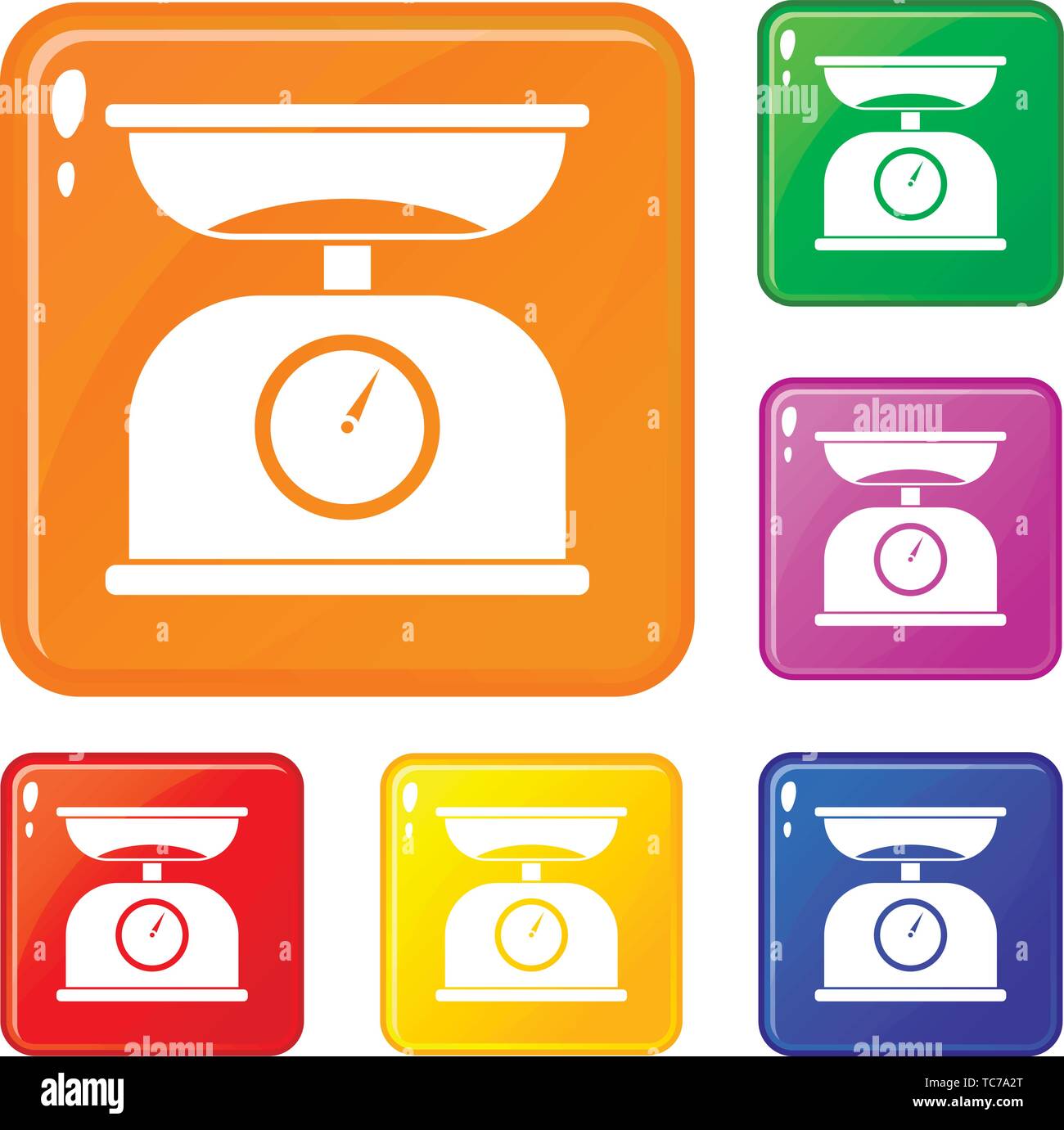 Kitchen scales icons set vector color Stock Vector Image & Art - Alamy