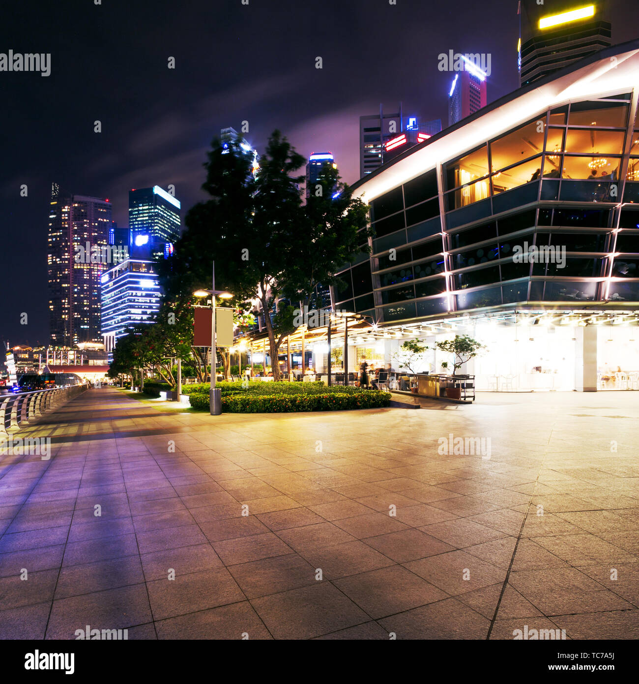 Modern building exterior at night Stock Photo - Alamy