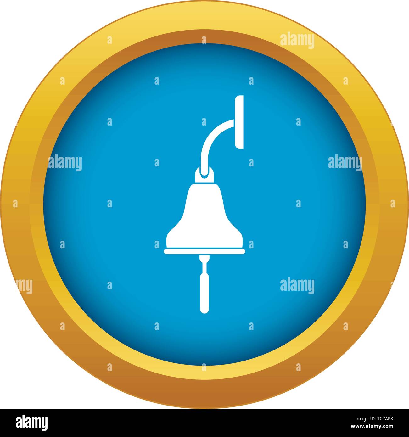 Ship bell icon blue vector isolated Stock Vector