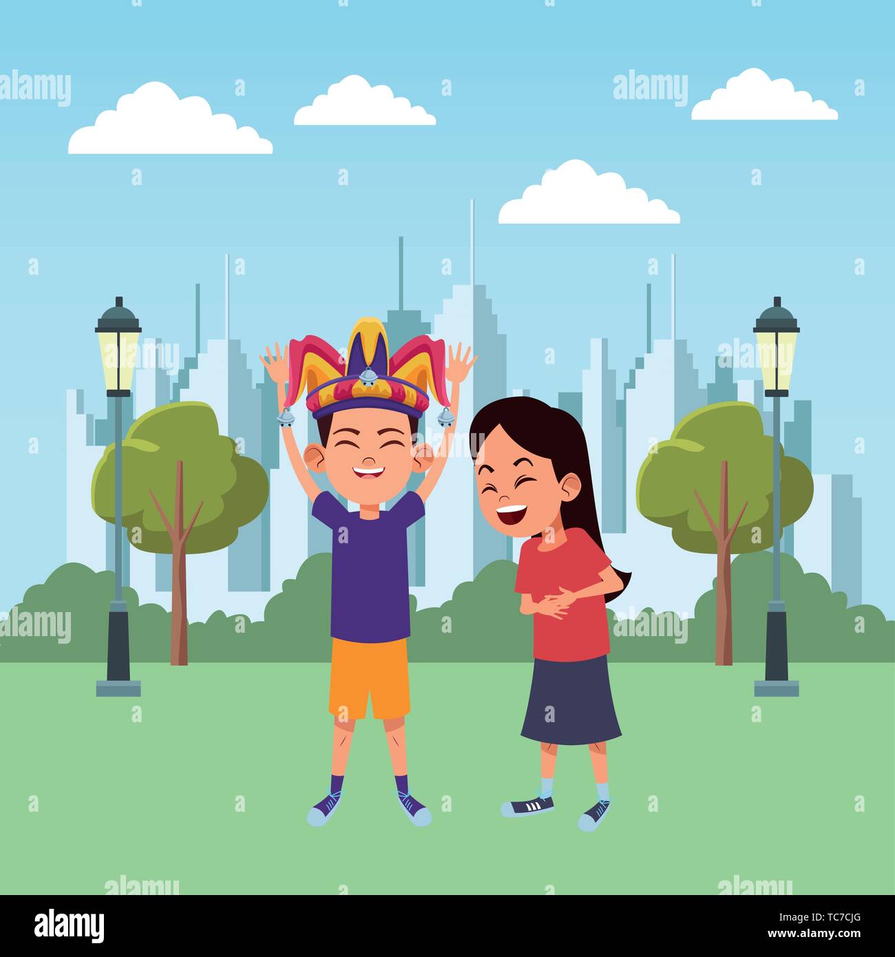 young kids avatar carton character Stock Vector Image & Art - Alamy