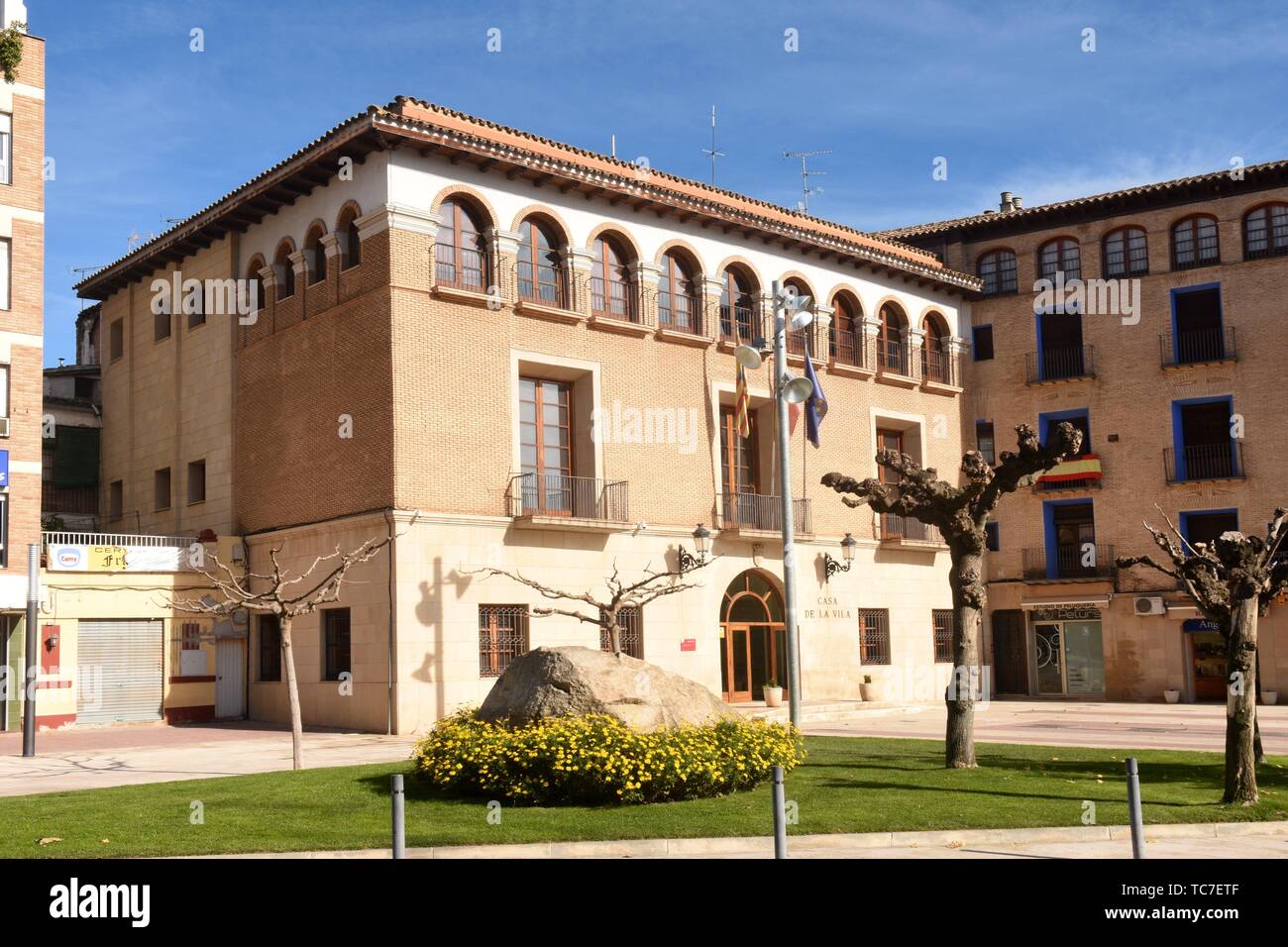 Town hall of Tamarite de Litera, Huesca province, Aragon, Spain Stock Photo  - Alamy