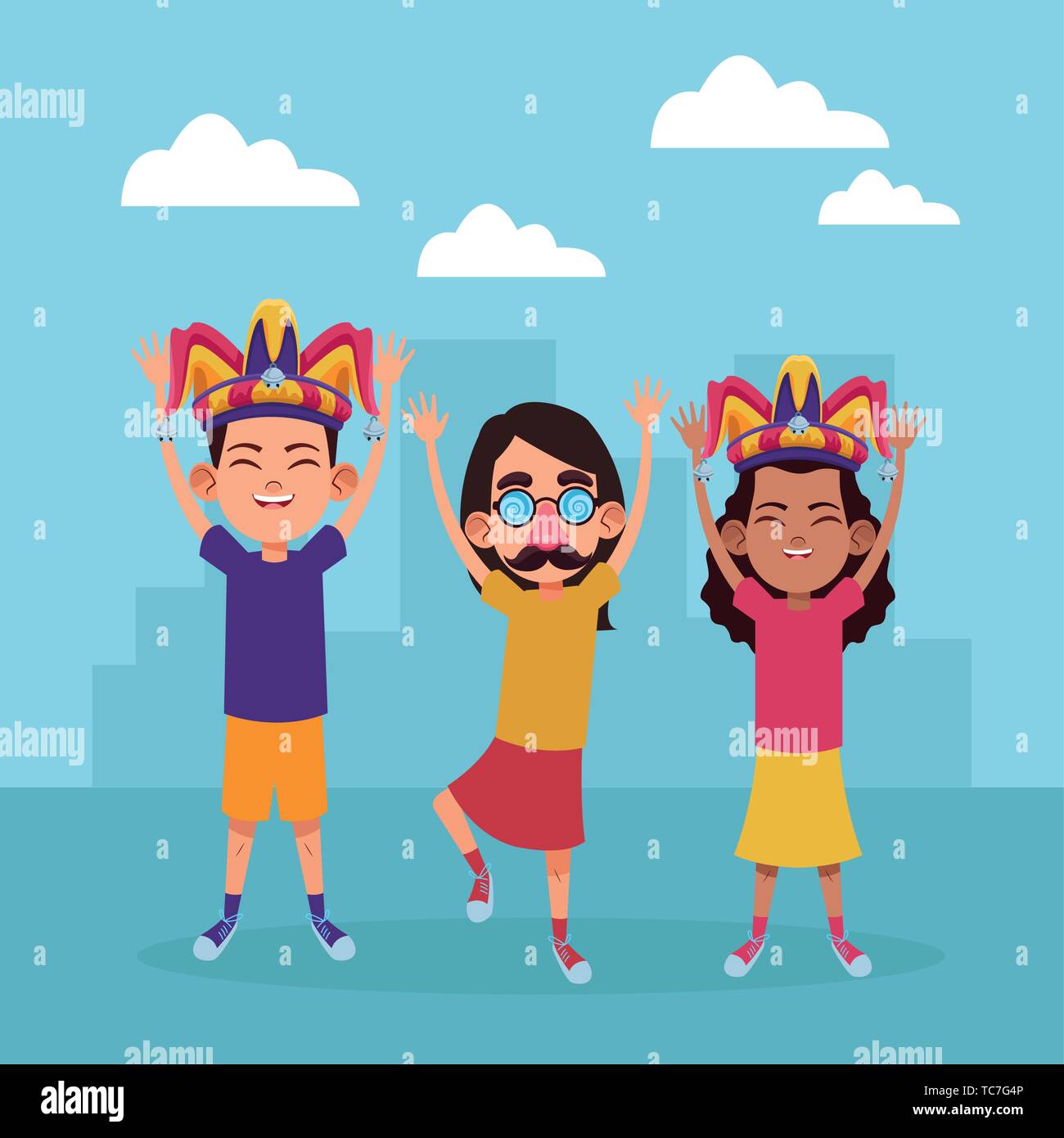 young kids avatar carton character Stock Vector Image & Art - Alamy