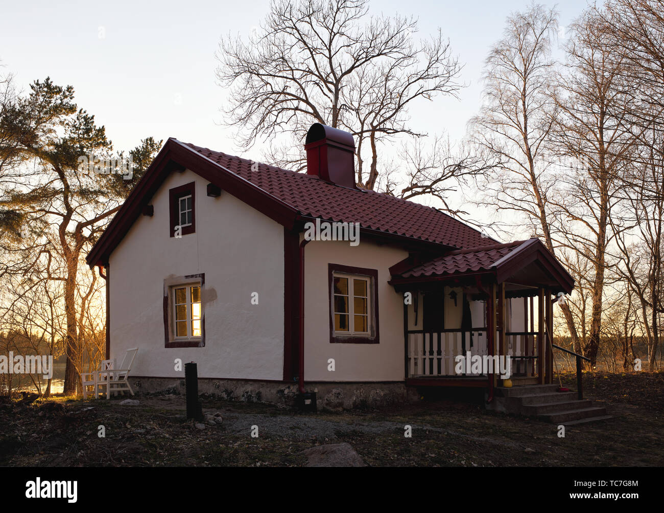 House in Hällsund, Bogesundslandet outside Vaxholm, Sweden Stock Photo