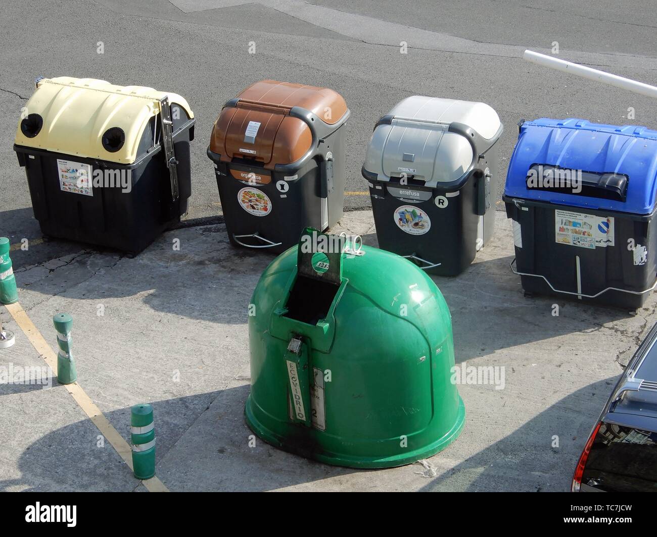 Recycling Bins Spain Stock Photos & Recycling Bins Spain Stock Images