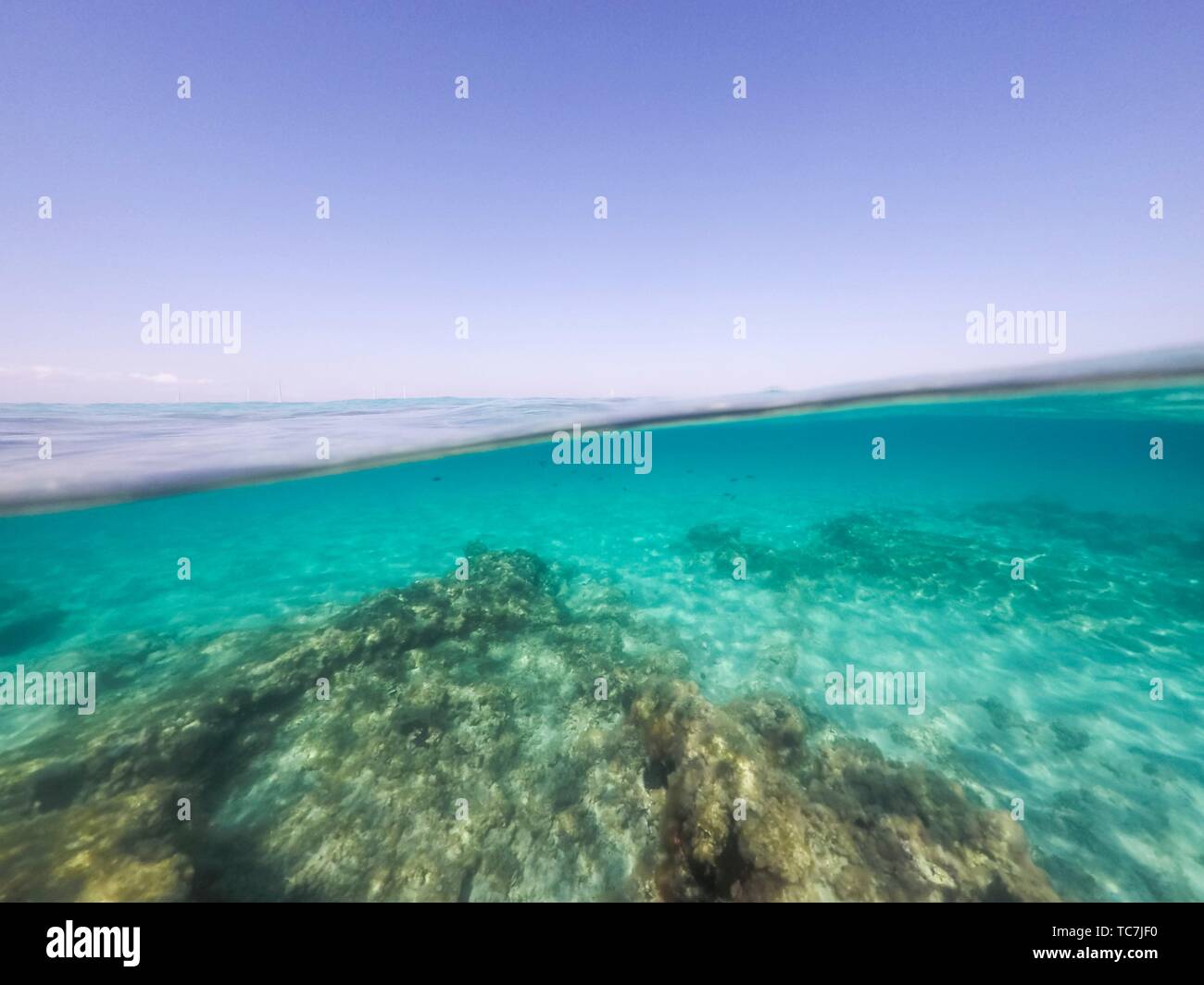 Scenic view of beautiful mediterranean sea lagoon with turquoise water  stock photo (137404) - YouWorkForThem