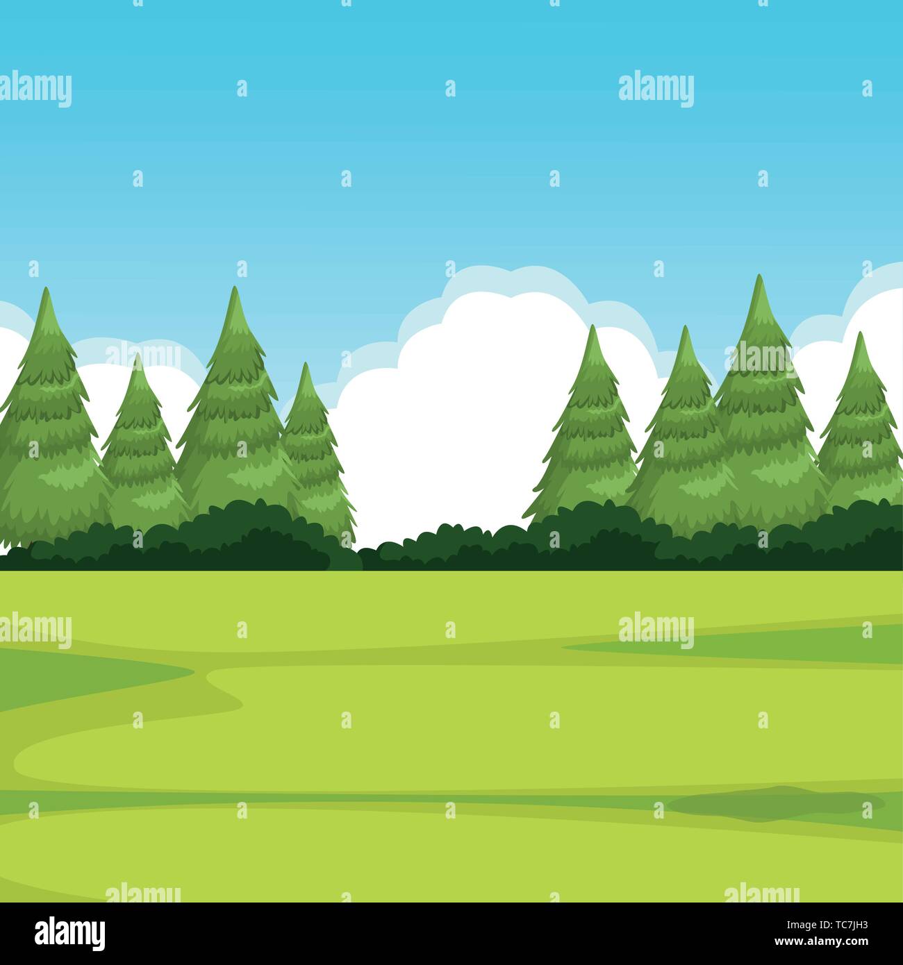 forest landscape with pine vector illustration Stock Vector Image & Art ...