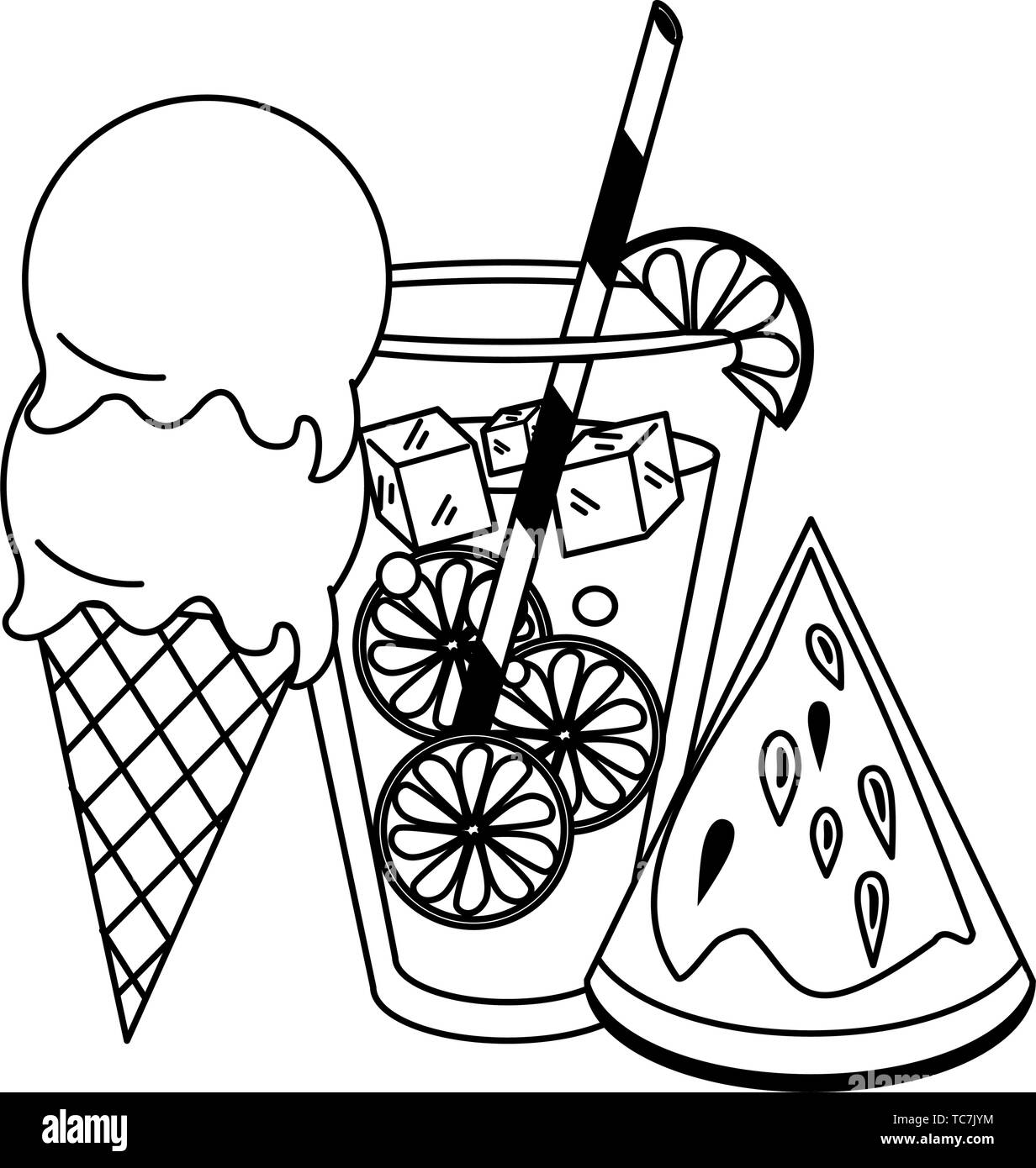 Download 259+ Water Melon Ice Cream Coloring Pages PNG PDF File