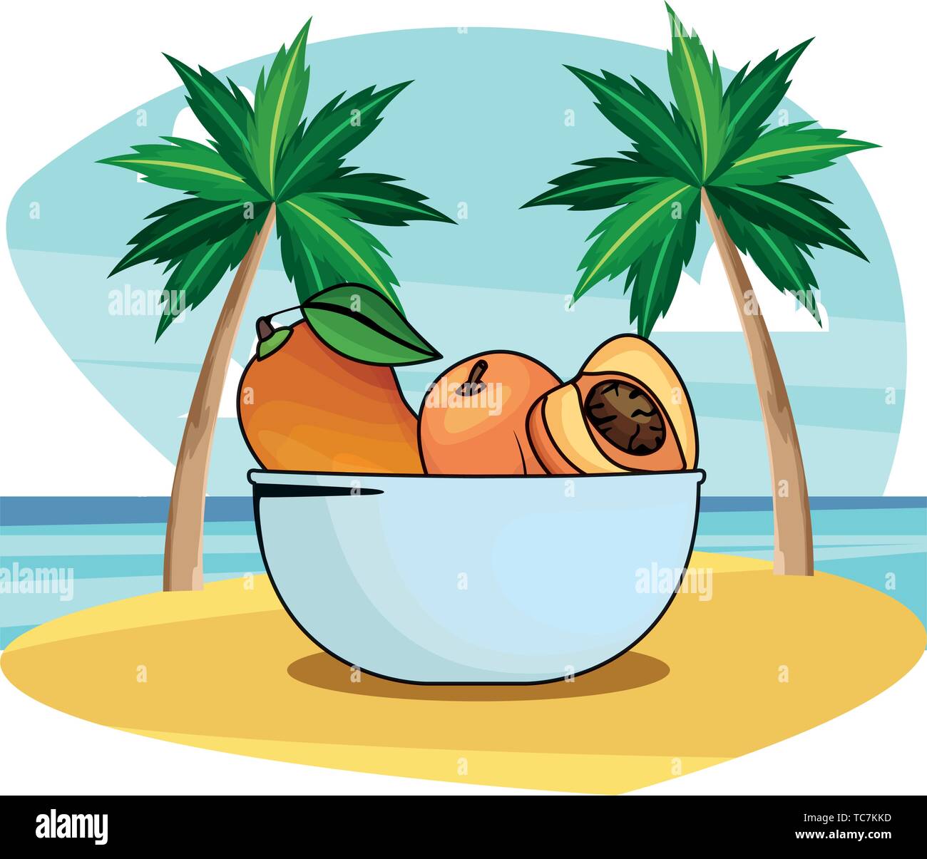 Fresh fruits in bowl cartoon Stock Vector Image & Art Alamy