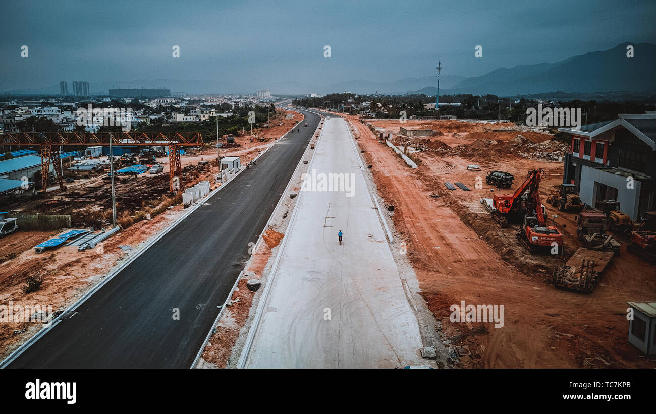 On the road riding Hainan Stock Photo Alamy