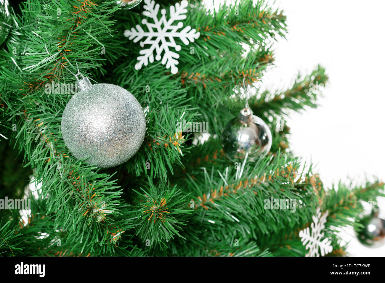 Christmas Tree isolated on white background Stock Photo - Alamy