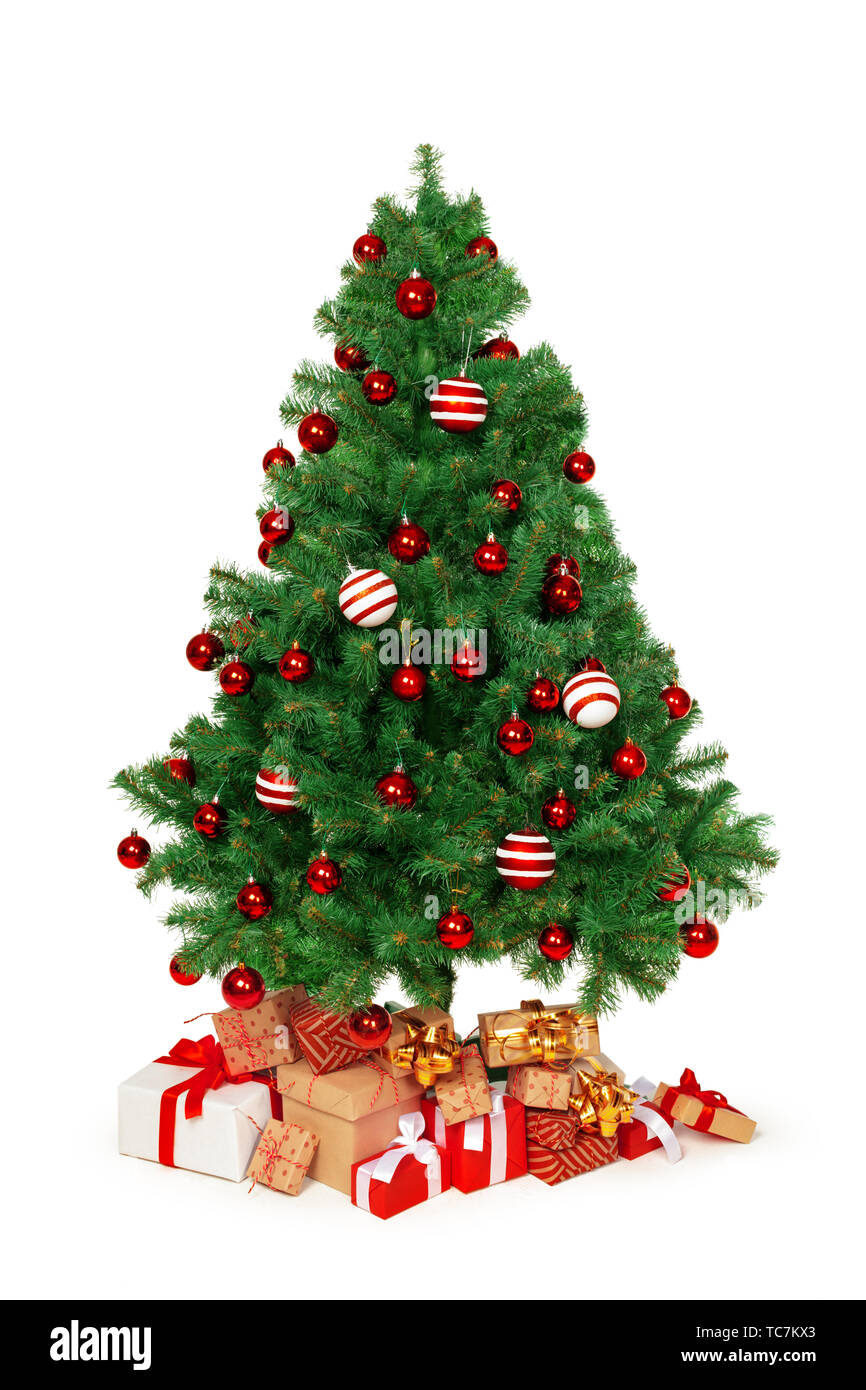 Christmas Tree isolated on white background Stock Photo - Alamy