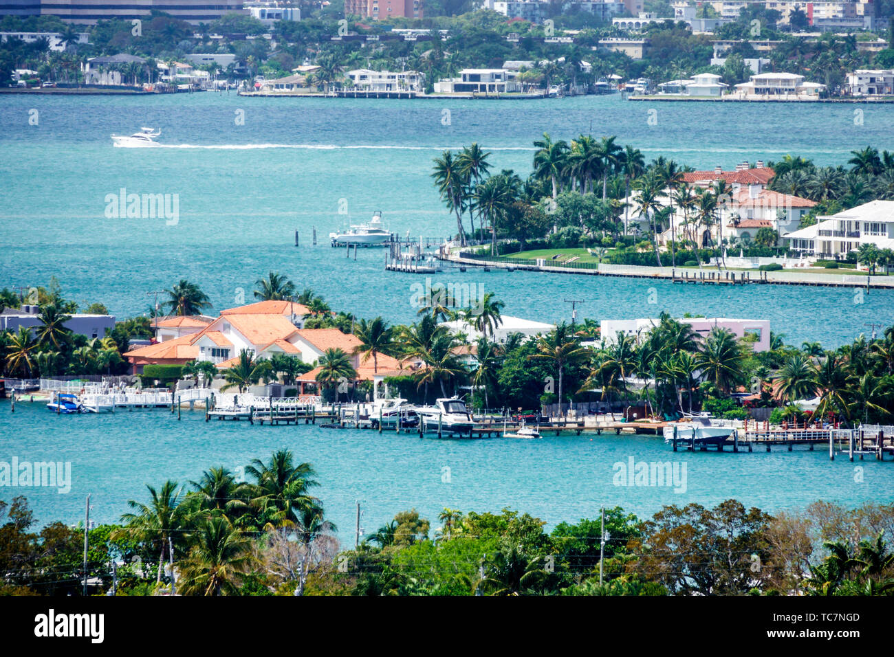 Biscayne bay water homes mansions hires stock photography and images