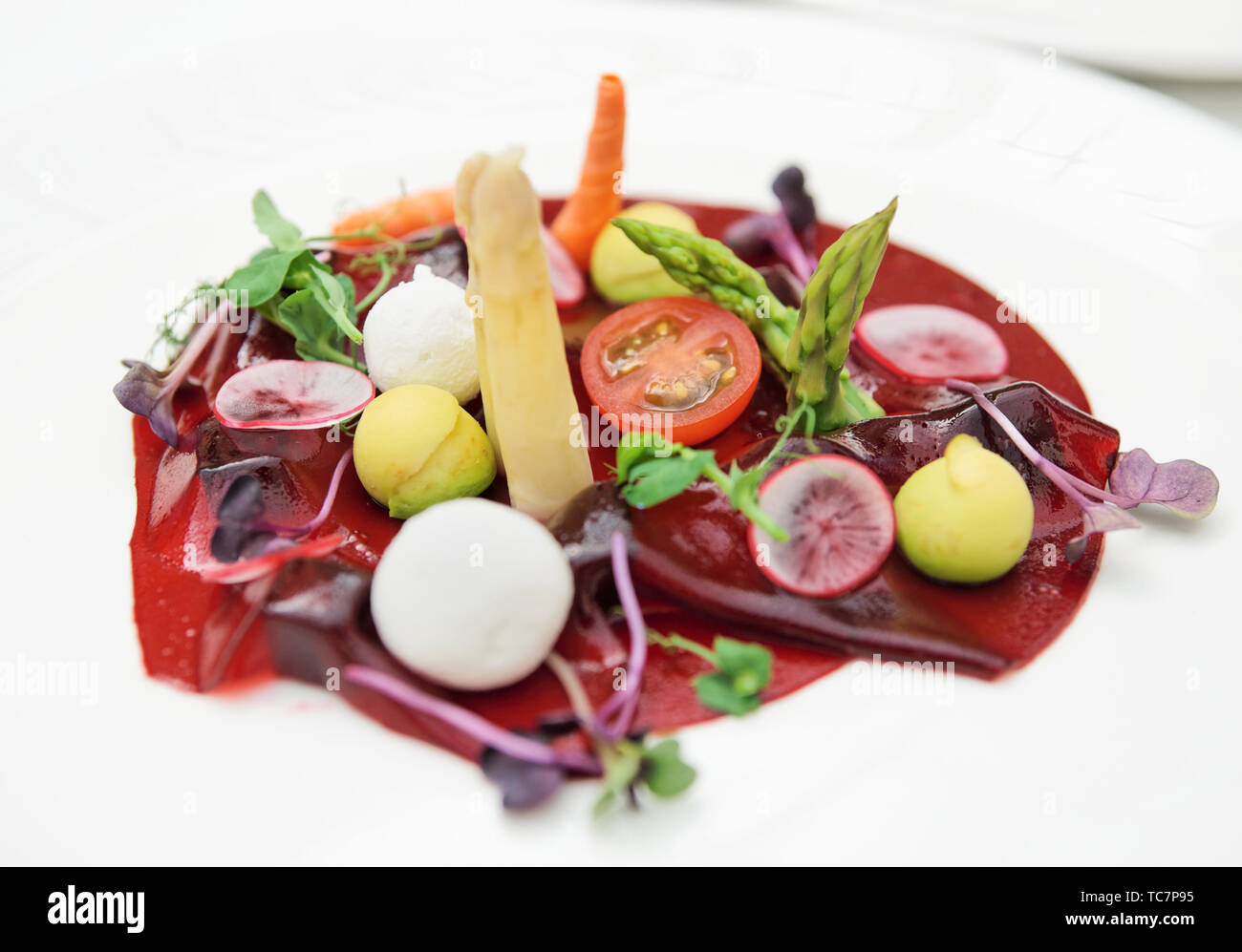 Vegetable salad on plate close-up Stock Photo