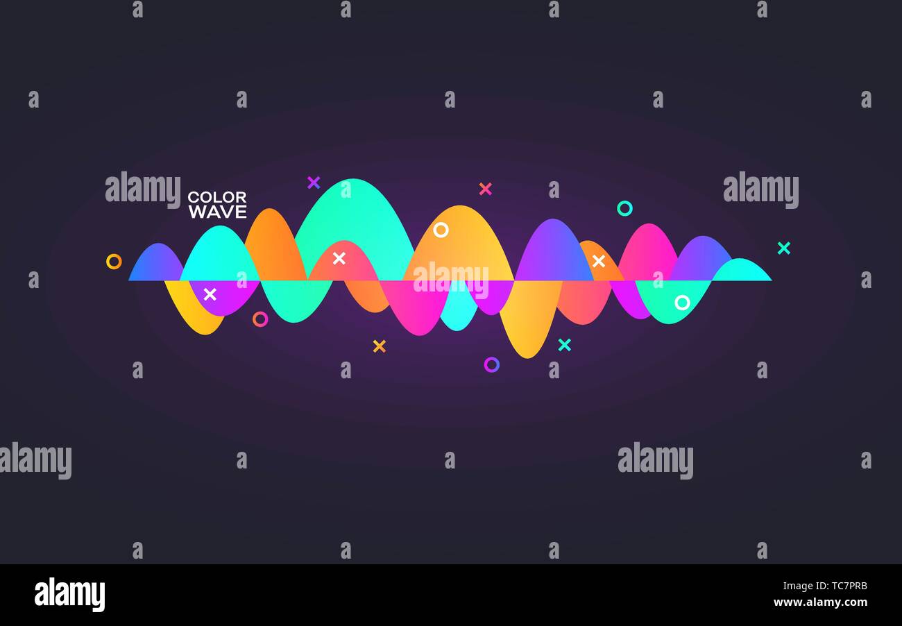 Sound wave gradient Colorful digital equalizer Personal assistant