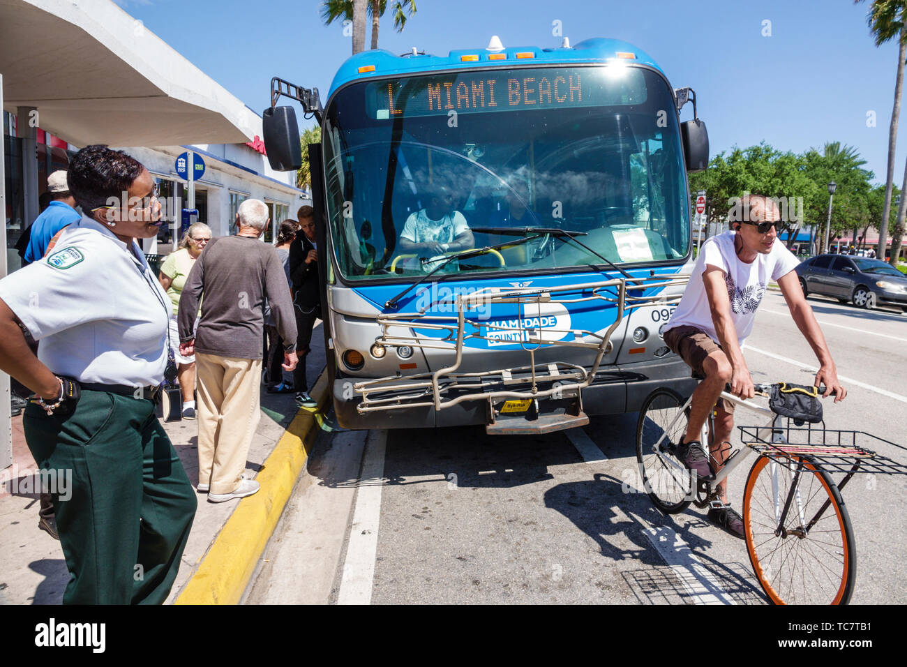Florida, Miami Beach, North Beach, MiamiDade Metrobus bus public