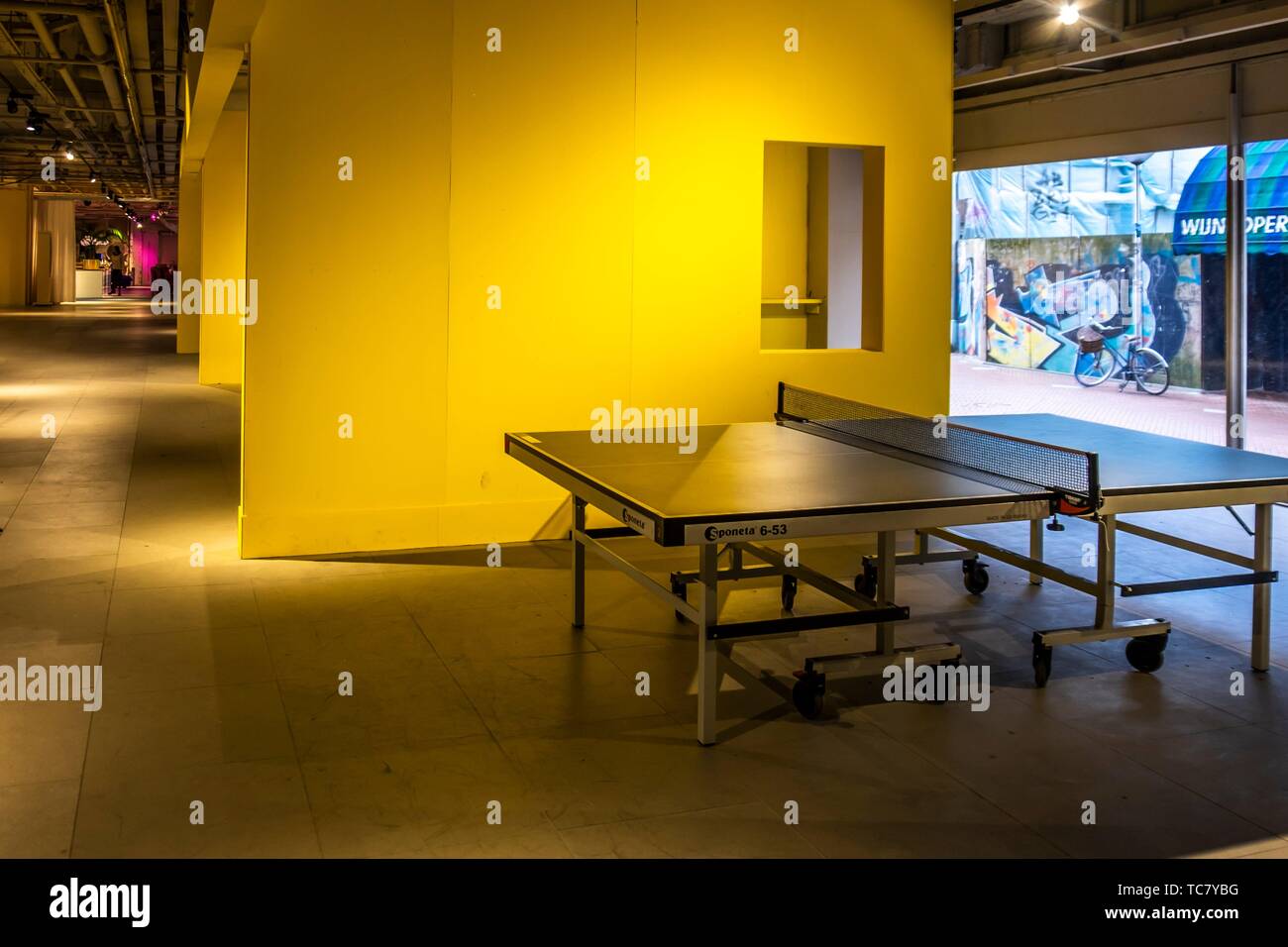Indoor table tennis in Eindhoven, The Netherlands, Europe Stock Photo
