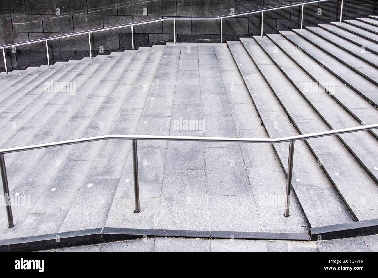 Outdoor stairs in shopping center 'Koopgoot' in Rotterdam, The