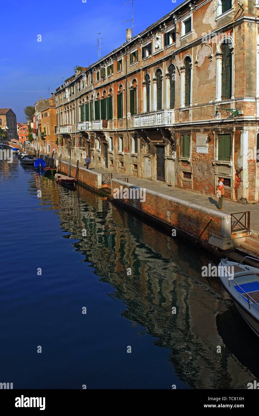 Venice (Italy). Canal in the city of Venice. Stock Photo