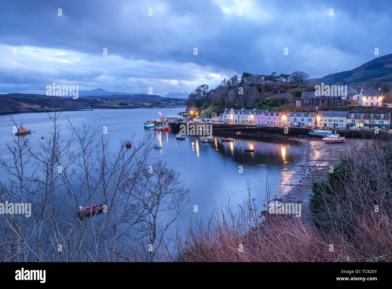 Colorful houses on the pier, Portree (Port Rìgh), Isle of Skye